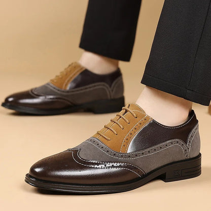 MANSSINO™ | Men's Color-Block Brogue Lace-Up Shoe