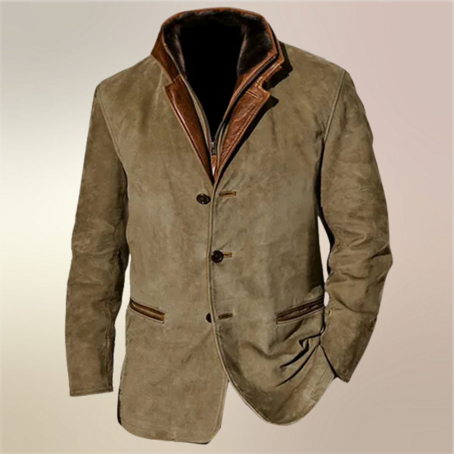 MONVIEL™ | Classic Vintage Leather-Trim Jacket