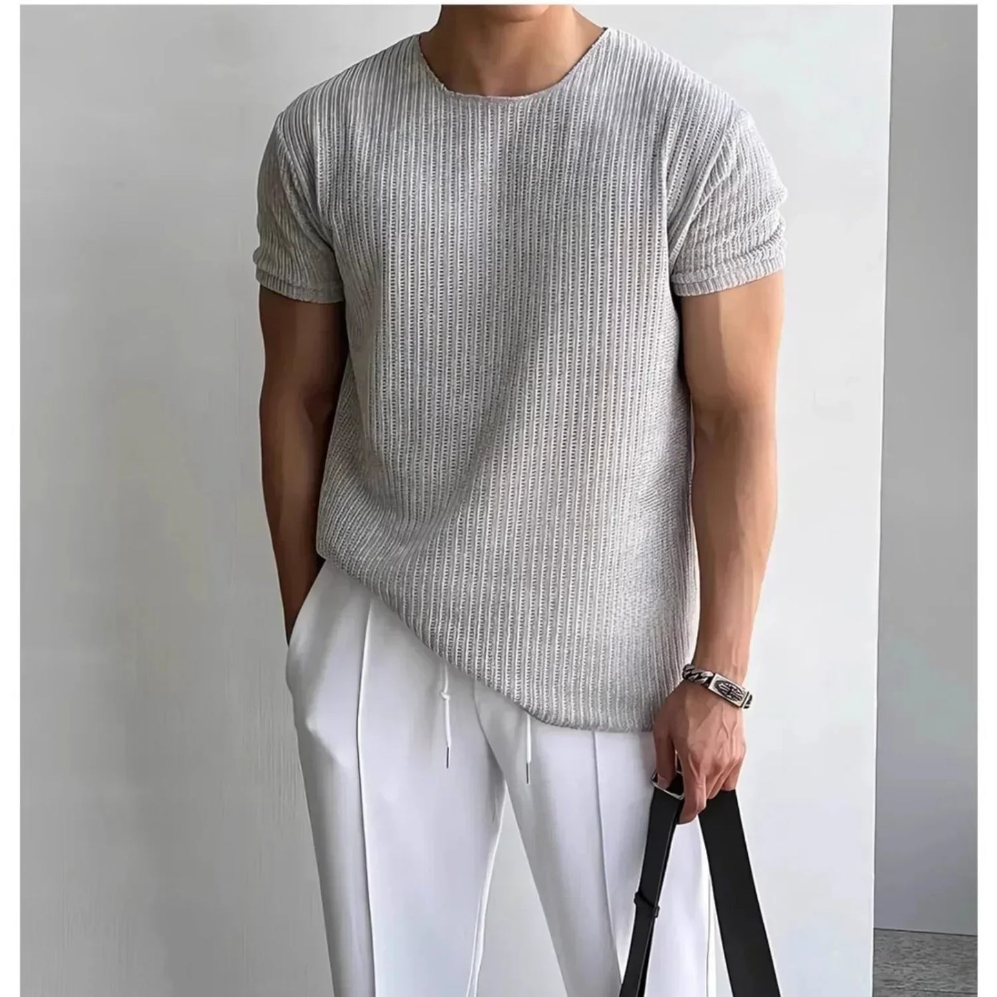 MONVIEL | Mens Knitted T-Shirt