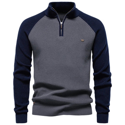 MONVIEL | Mens High-Collar Quarter-Zip Knit