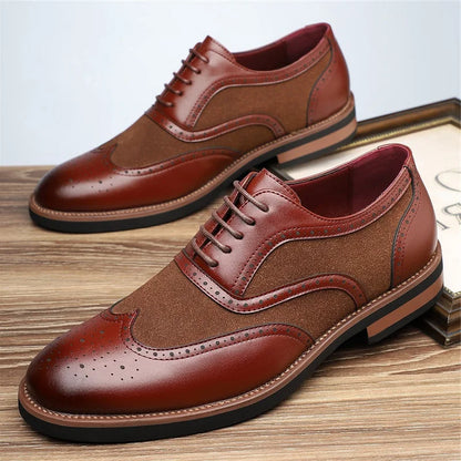 MANSSINO™ | Men's Leather Suede Wingtip Brogue