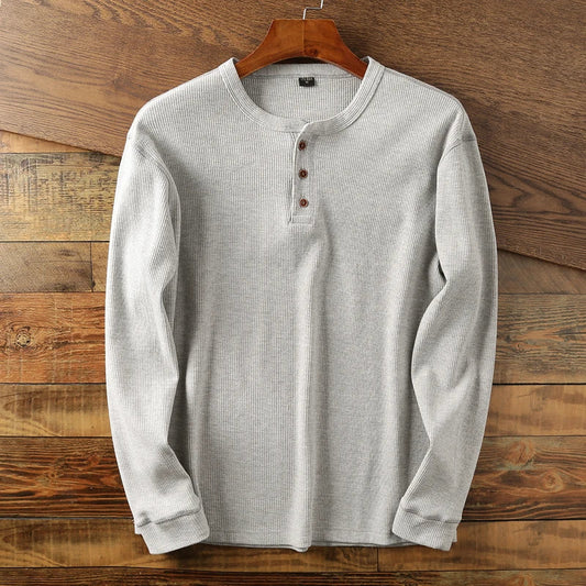 MONVIEL™ | Waffle-Knit Long Sleeve Henley