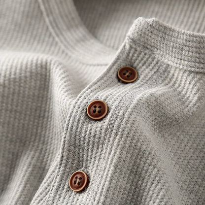 MONVIEL™ | Waffle-Knit Long Sleeve Henley
