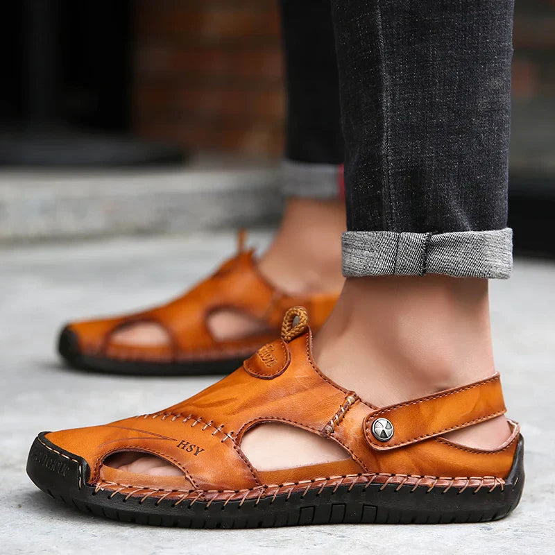 MANSSINO™ | Men's Hand-Stitched Closed-Toe Summer Sandal