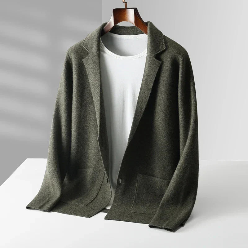 MANSSINO™ | Wool Knit Lapel Cardigan