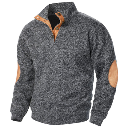 Maël™ | Pull homme col montant boutonné