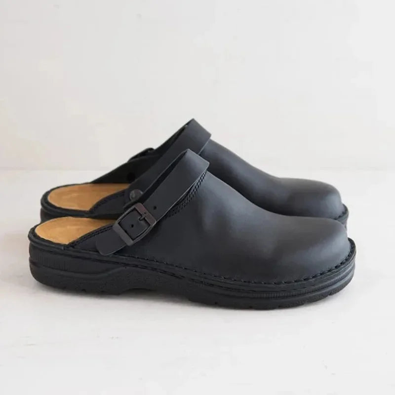 MANSSINO™ | Men's Leather Buckle Clog
