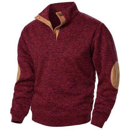 Maël™ | Pull homme col montant boutonné