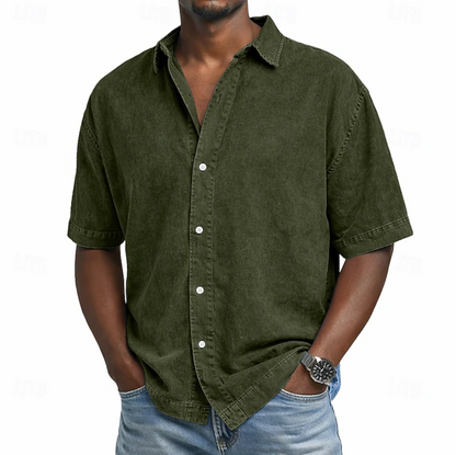 MONVIEL™ | Men's Acid-Wash Cotton Short-Sleeve Shirt