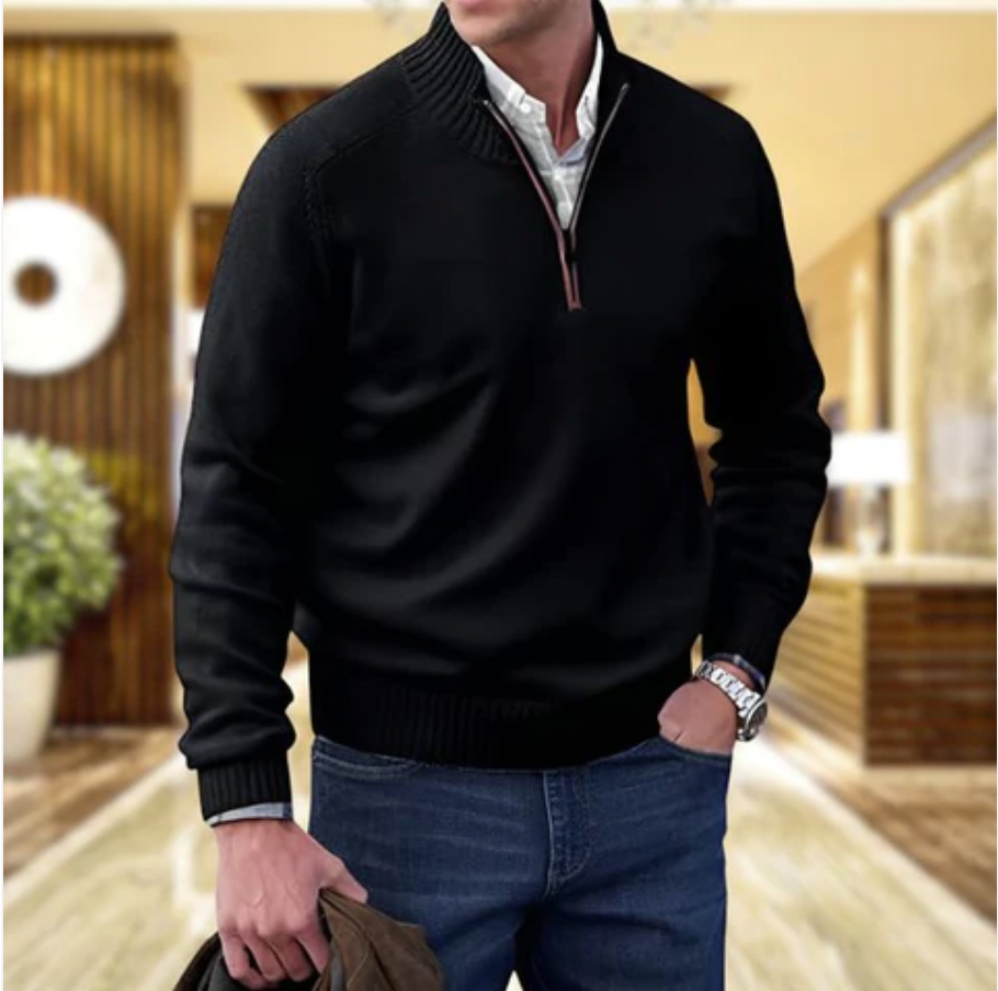 Fergal™ | Pull maille zippé col montant