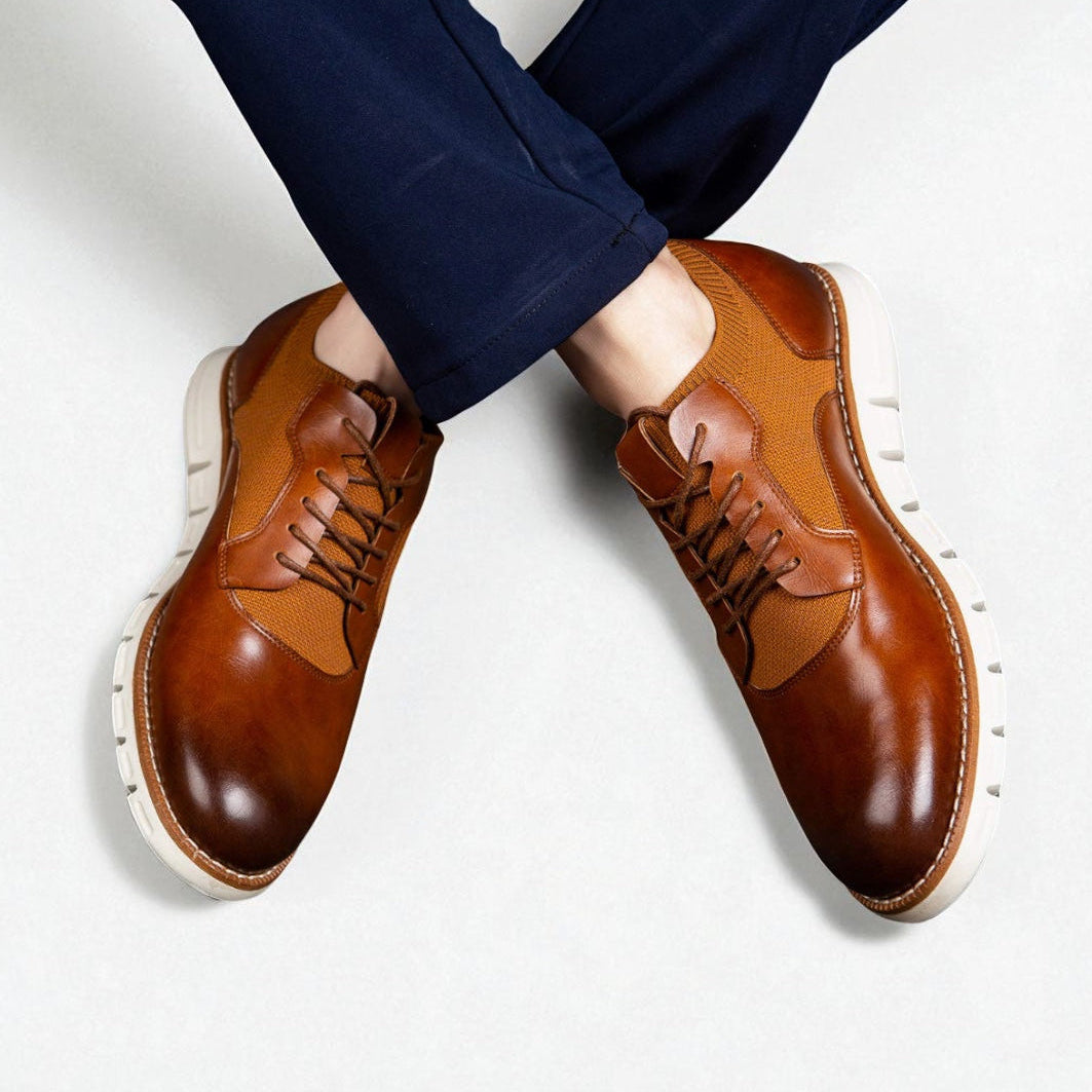 MANSSINO™ | Men's Hybrid Knit-Panel Derby Shoe