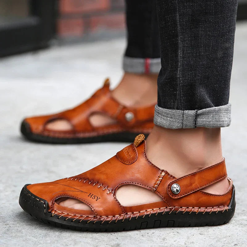 MANSSINO™ | Men's Hand-Stitched Closed-Toe Summer Sandal