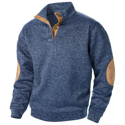Maël™ | Pull homme col montant boutonné