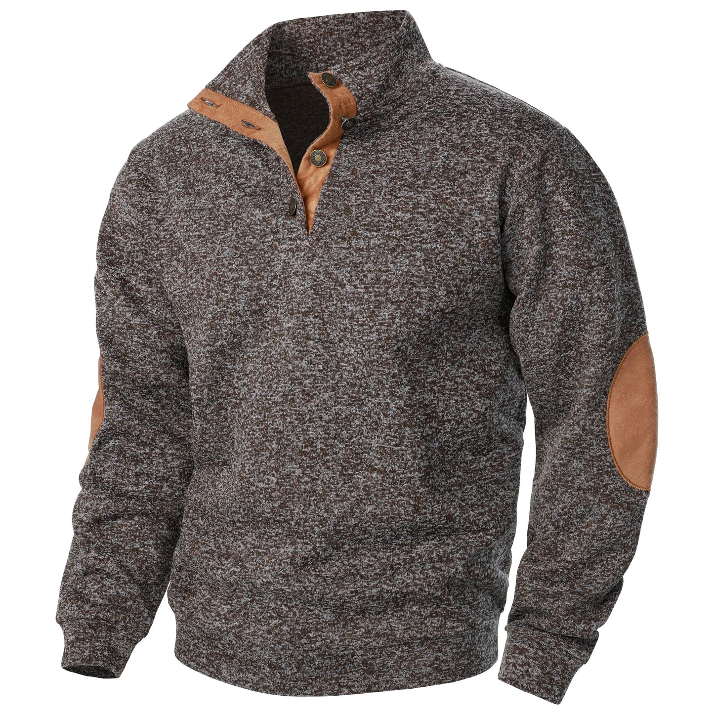 Maël™ | Pull homme col montant boutonné