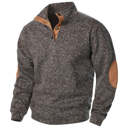 Maël™ | Pull homme col montant boutonné