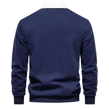 MONVIEL™ | Contrast-Collar Knit Polo Jumper