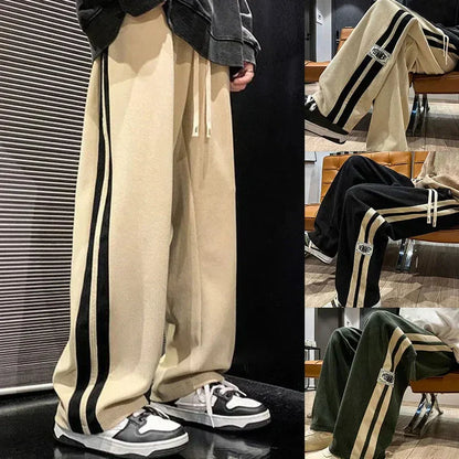 MONVIEL | Mens Wide-Leg Trousers