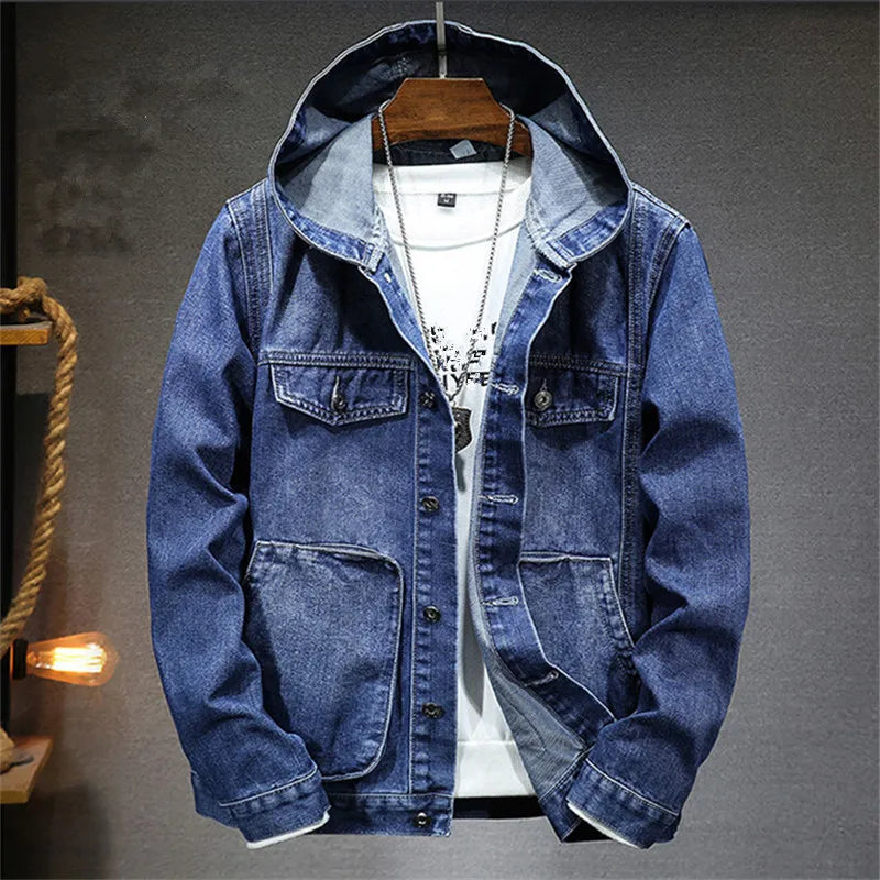 MANSSINO™ | Retro Denim Hooded Overshirt