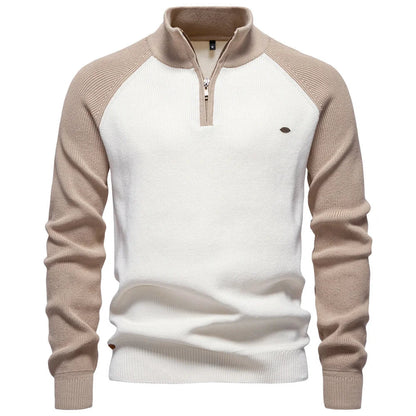 MONVIEL | Mens High-Collar Quarter-Zip Knit