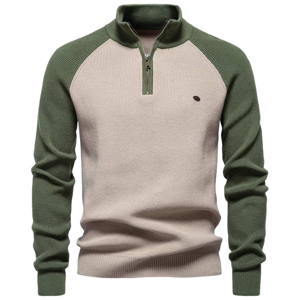 MONVIEL | Mens High-Collar Quarter-Zip Knit