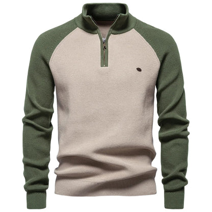 MONVIEL | Mens High-Collar Quarter-Zip Knit