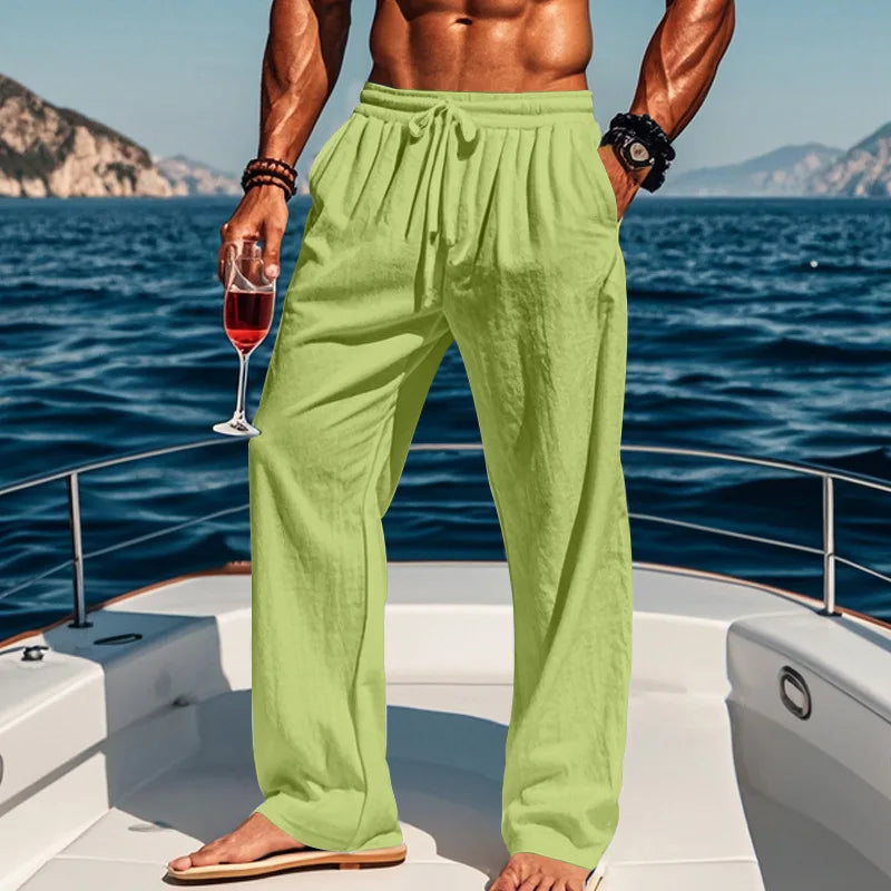 MONVIEL | Breathable linen summer trousers