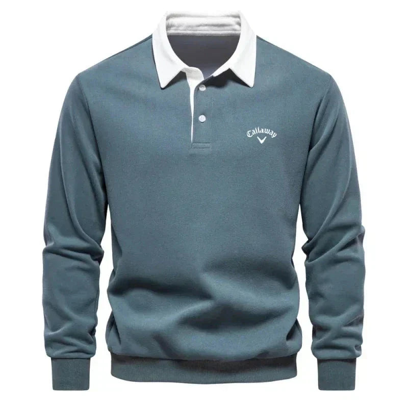 MONVIEL™ | Contrast-Collar Knit Polo Jumper