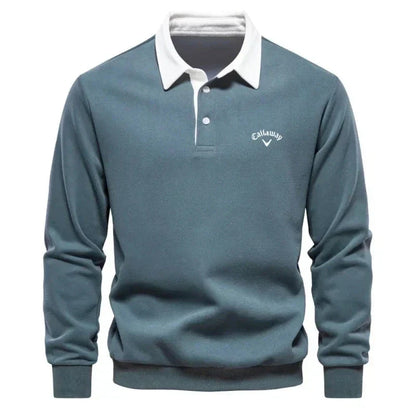MONVIEL™ | Contrast-Collar Knit Polo Jumper