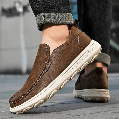MANSSINO™ | Men's Textured Leather Slip-On with EVA Sole