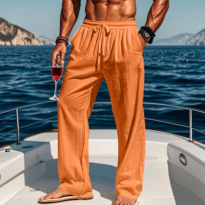 MONVIEL | Breathable linen summer trousers