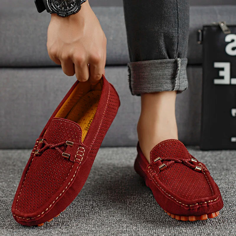MONVIEL™ | Perforated Leather Slip-On Loafers