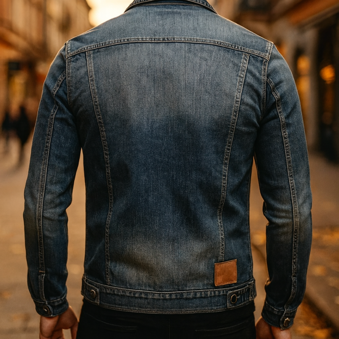 MANSSINO™ | Washed Denim Zip Jacket