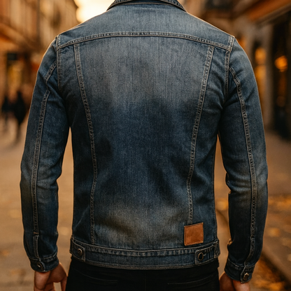 MANSSINO™ | Washed Denim Zip Jacket