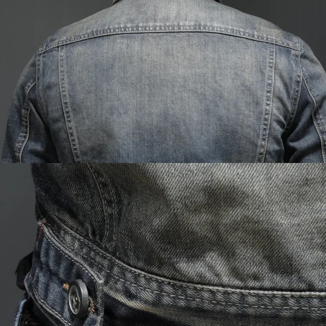 MANSSINO™ | Washed Denim Zip Jacket