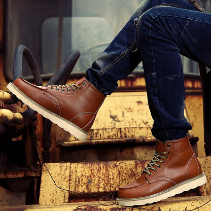 MANSSINO™ | Men's Moc-Toe Lace-Up Boot