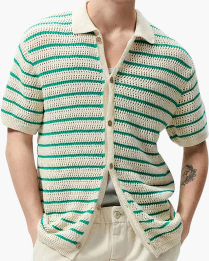 MONVIEL | MESH-KNIT BUTTON-UP SHIRT