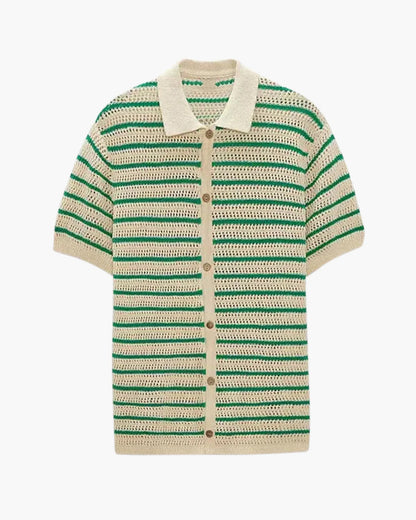 MONVIEL | MESH-KNIT BUTTON-UP SHIRT