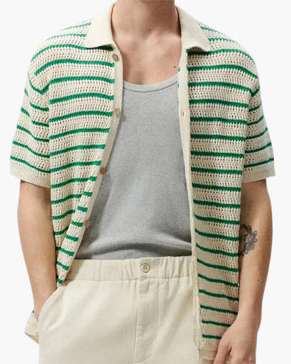 MONVIEL | MESH-KNIT BUTTON-UP SHIRT