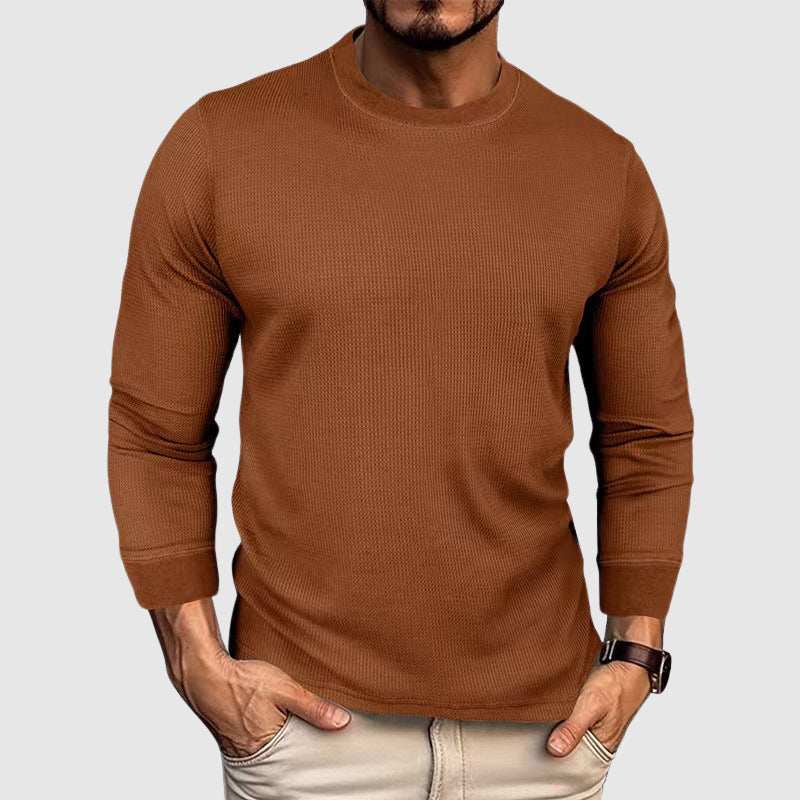 MONVIEL | Mens Textured-Knit High-Collar