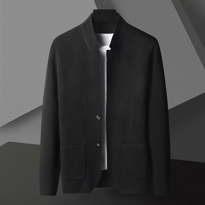 MANSSINO™ | Men's Textured Knit Stand-Collar Gilet