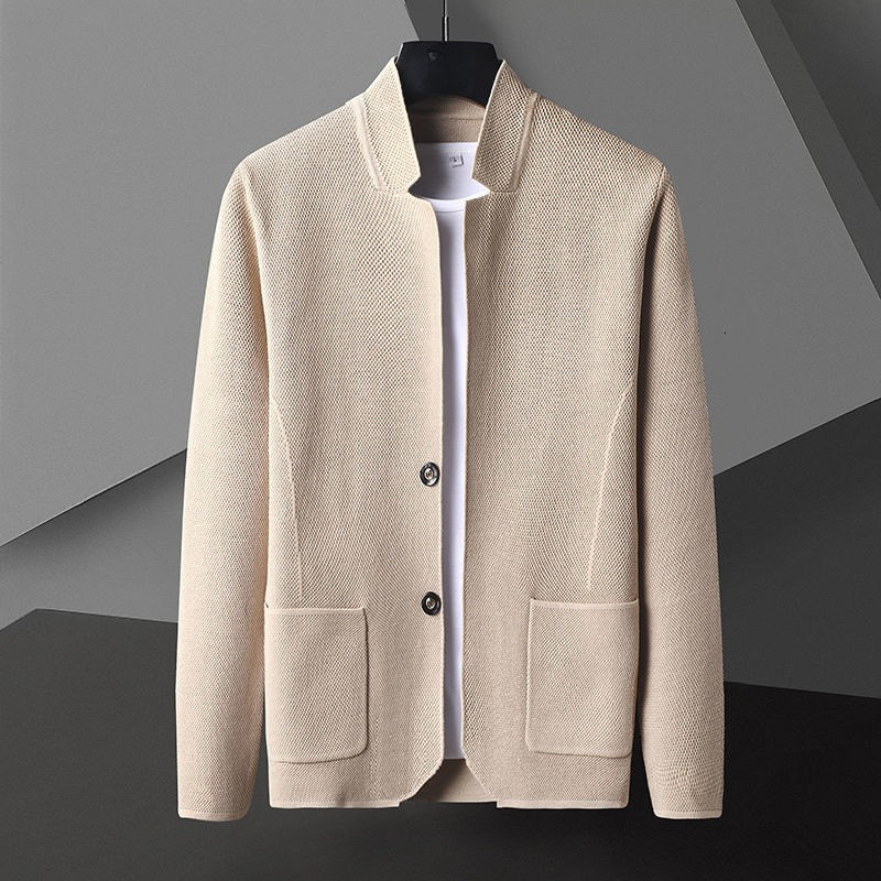 MANSSINO™ | Men's Textured Knit Stand-Collar Gilet