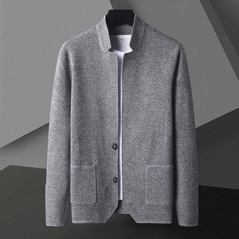MANSSINO™ | Men's Textured Knit Stand-Collar Gilet