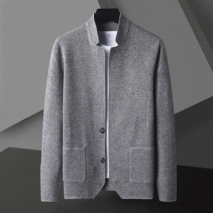 MANSSINO™ | Men's Textured Knit Stand-Collar Gilet