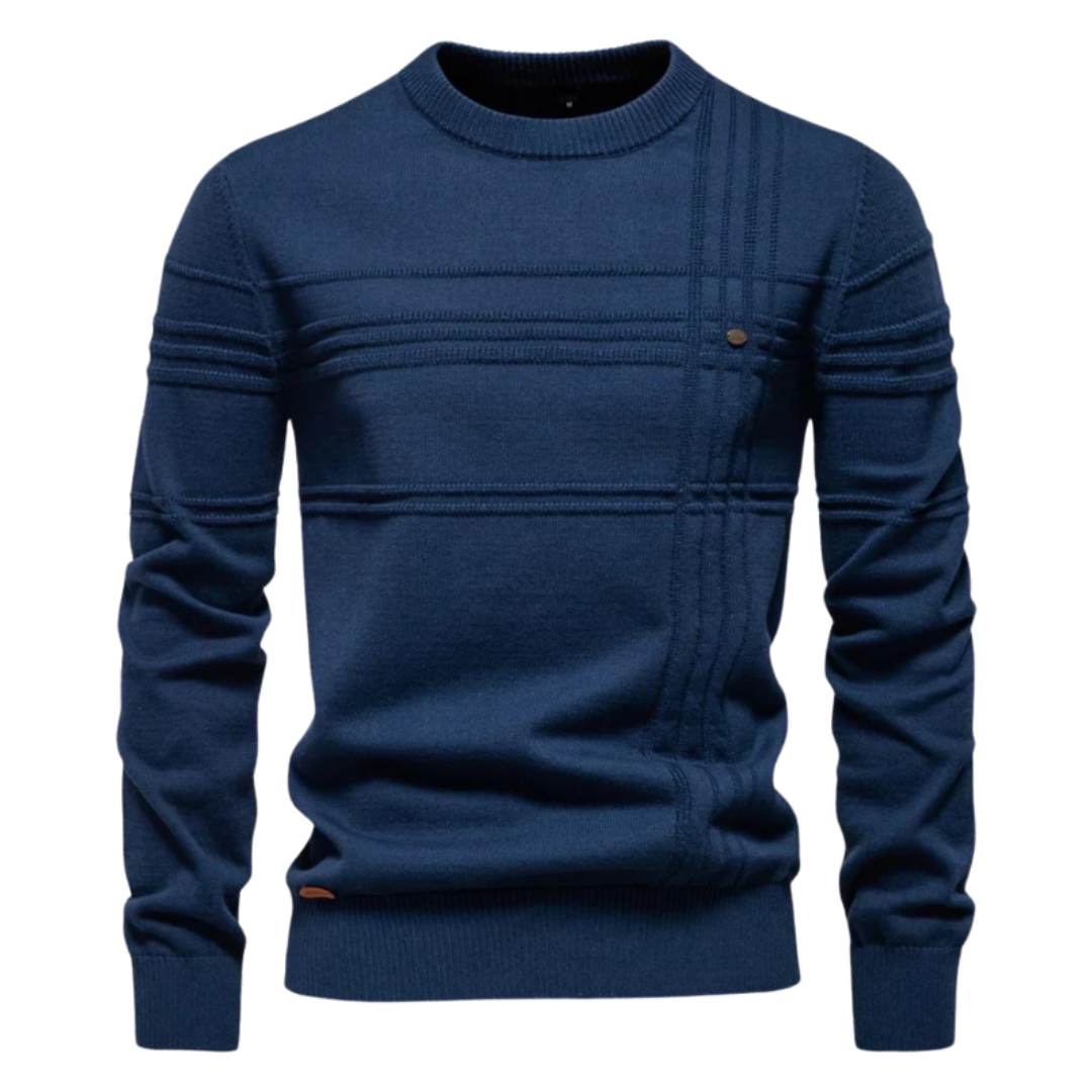 MANSSINO™ | Men's Fine Stripe Winter Knit Pullover