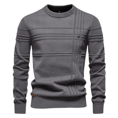 MANSSINO™ | Men's Fine Stripe Winter Knit Pullover