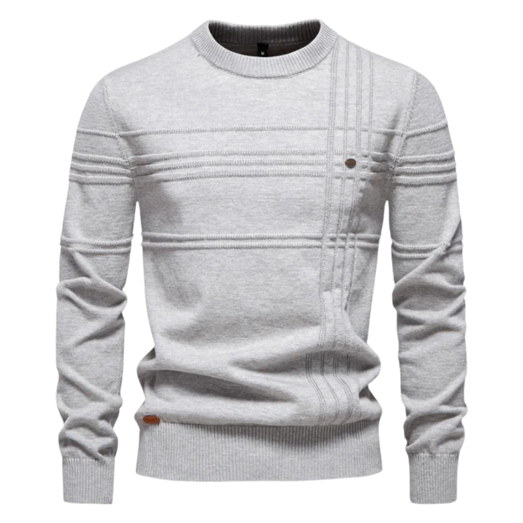 MANSSINO™ | Men's Fine Stripe Winter Knit Pullover