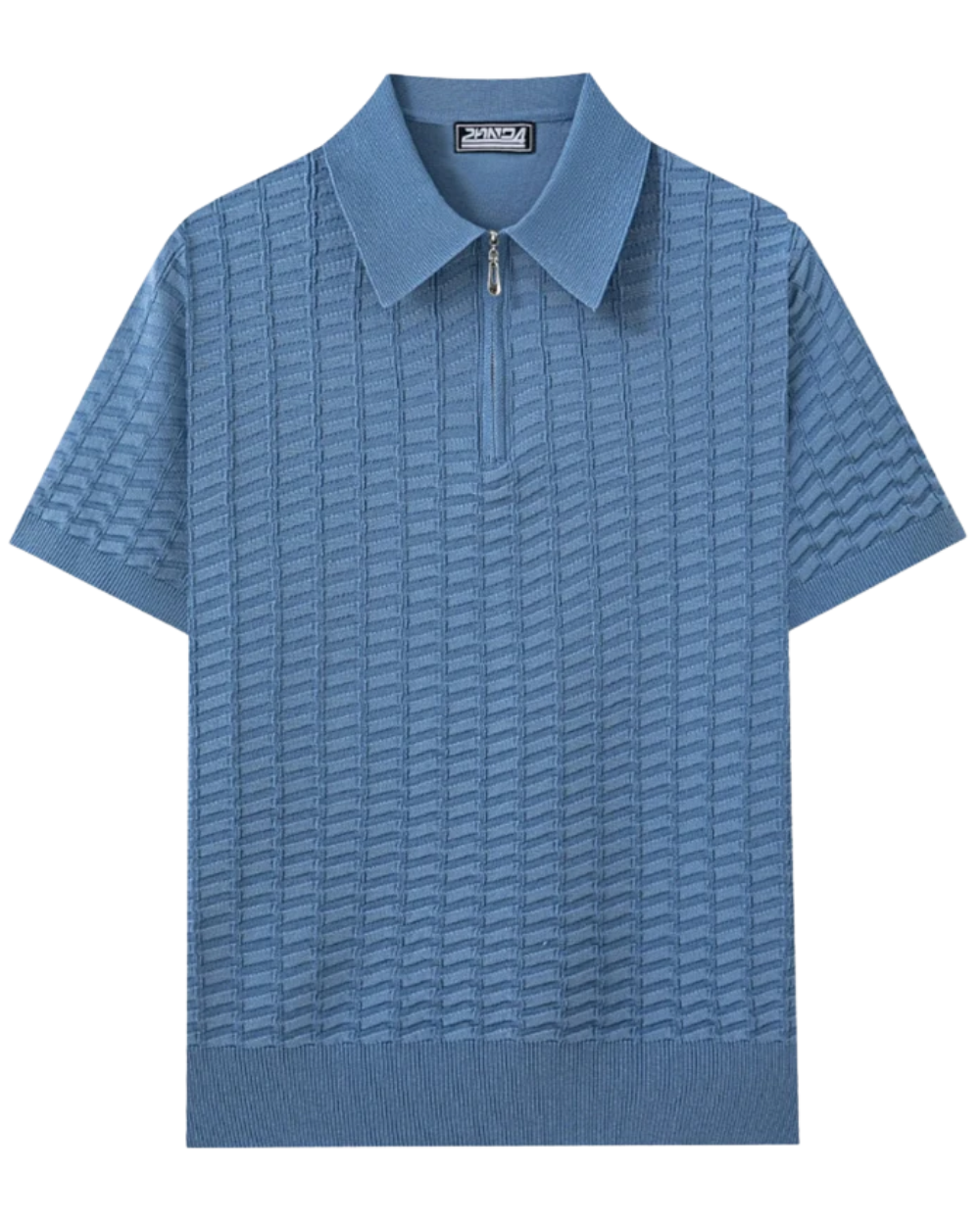 MONVIEL™ | Men's Textured Knit Zip-Collar Polo