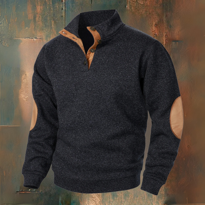 Maël™ | Pull homme col montant boutonné