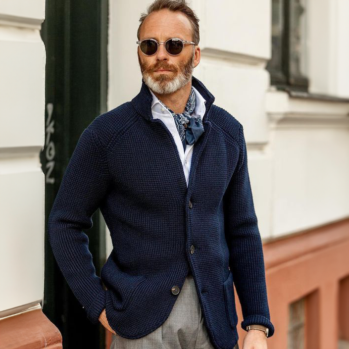 MONVIEL™ | Military-Knit Button Cardigan
