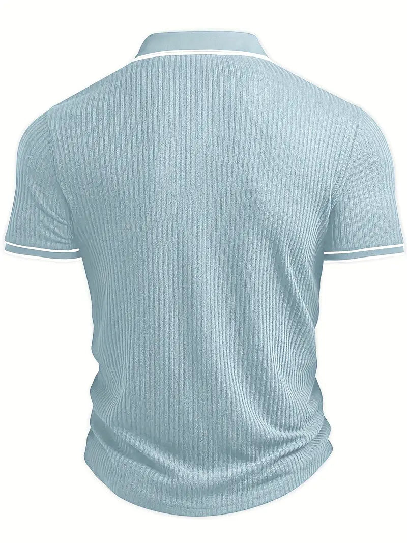 MONVIEL™ | Contrast-Trim Ribbed Polo
